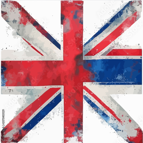 Cuadro en lienzo This patriotic Union Flag appears in textured red, white and blue