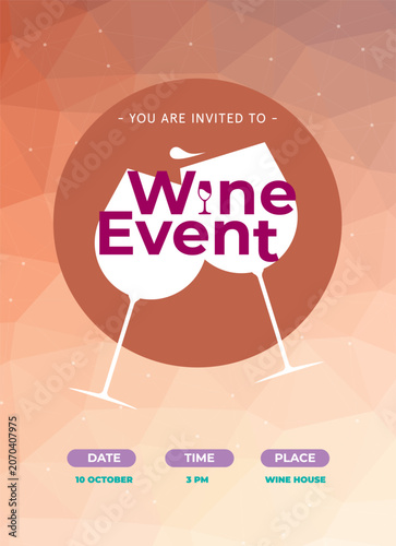 Design for wine event vector colorful background