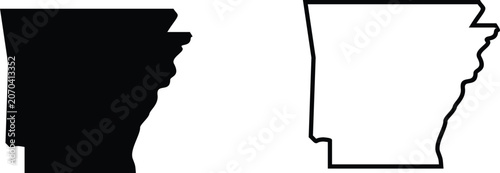 arkansas silhouettes maps vector isolated on transparent background