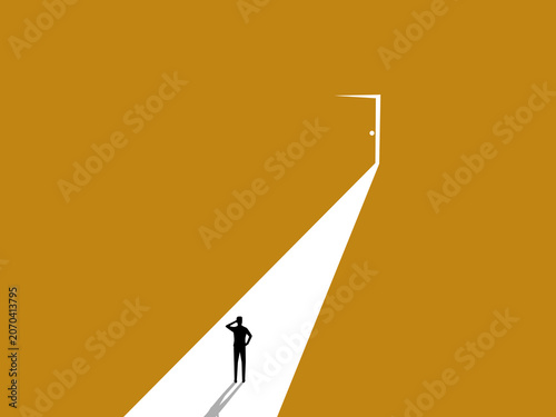 Bild auf Leinwand businessman found a light exit through the door