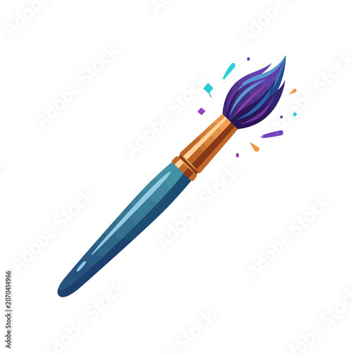 Cuadro en lienzo A vibrant paintbrush bursts with color and creative energy