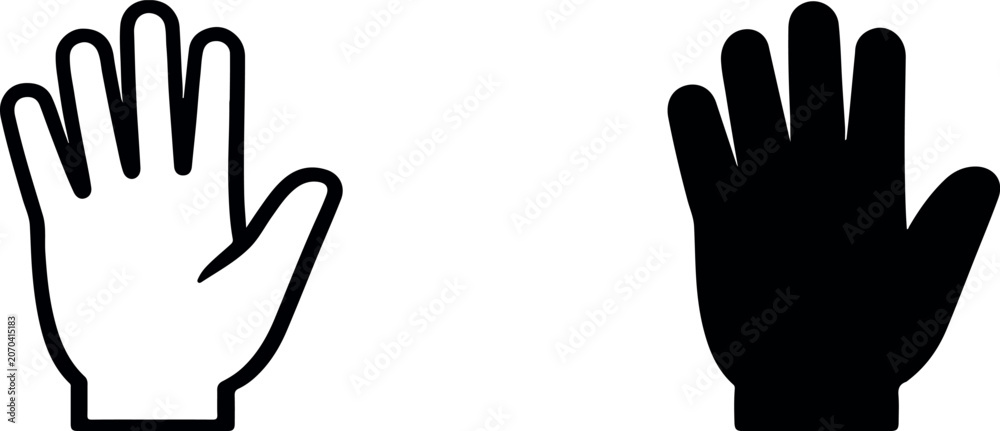 Fototapeta premium High Five and Stop Gesture Icons