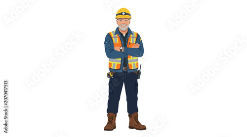 Construction Worker Wearing Safety Gear.