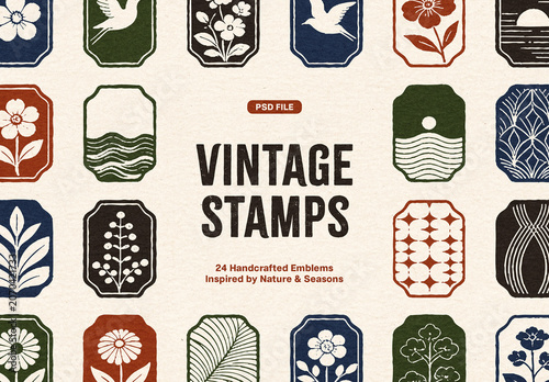 Vintage Stamp Elements Graphic Set For Branding And Print Design