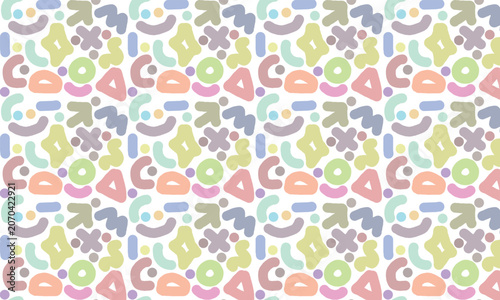 Abstract motif colorful pastel seamless pattern fabric fashion design 