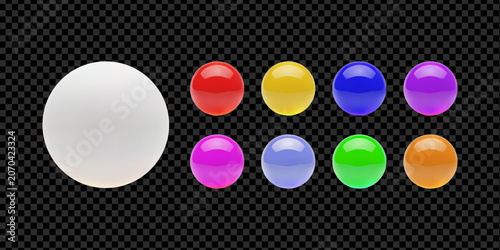 Photos Glossy Colorful 3D Spheres Set
