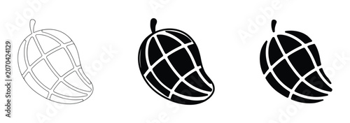 Obraz na plátně Simple mango icon ideal for fresh product labels tropical designs and fruit logos Pro Vector