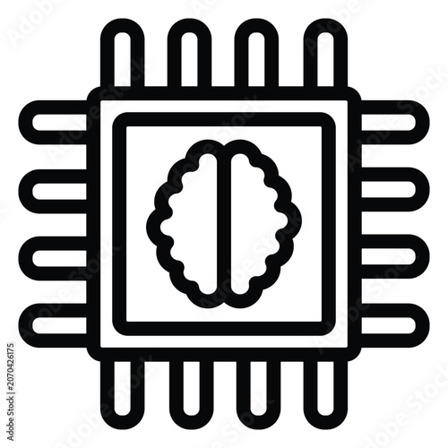 Artificial Intelligence AI Processor Icon