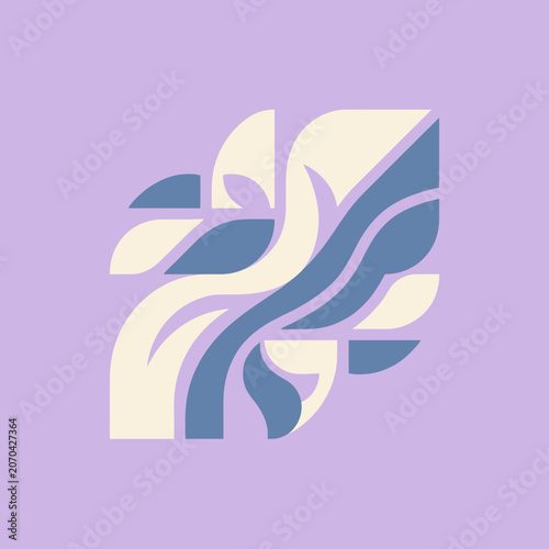 Φωτογραφία Organic abstract forms weave lavender curves into a calm composition