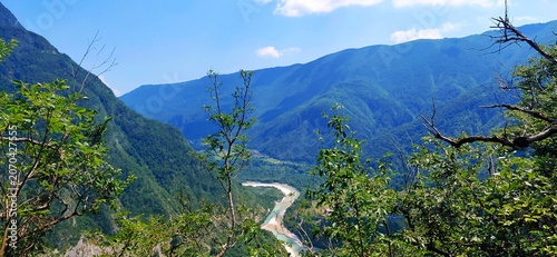 Tableau sur toile Soca Valley panorama in Slovenia