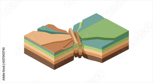 Foto Geological cross section showing butterfly fold structure.