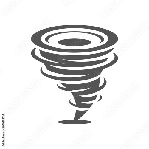 Tornado Icon. Swirling Wind Vortex. Storm Symbol. Vector Illustration.