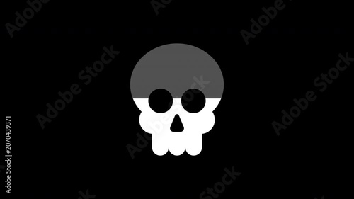 Skull Loading Screen Animation with Transparent Background Alpha Channel