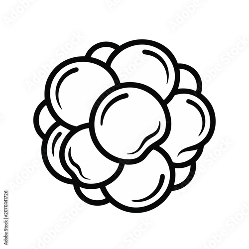 Fat cells line icon. Adipocytes and adipose tissue outline symbol. Minimalist medical vector illustration