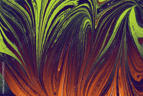 Abstract creative round marble pattern texture. Traditional art of Ebru marbling