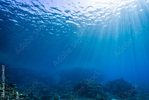 Canvastavla Sun Rays Penetrating Clear Tropical Ocean Water