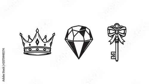 Diamond Gemstone Outline Vector Icon
