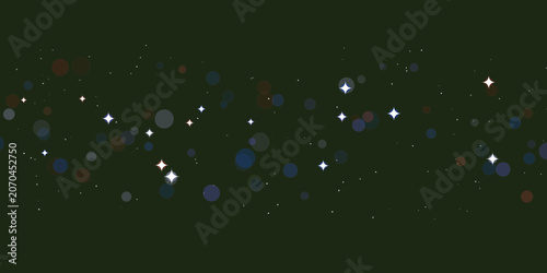 Εκτύπωση καμβά Space scene with colorful stars and celestial bodies on black background Vector,