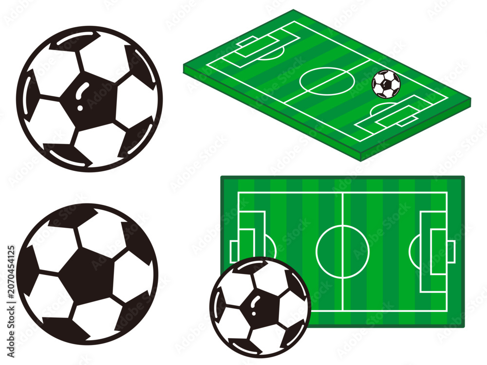 Obraz premium サッカーボールのイラスト素材セット