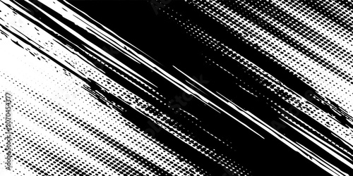Quadro su tela Dots halftone white and blue color pattern gradient grunge texture background