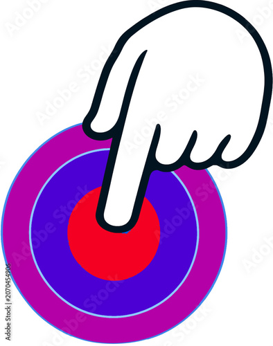  Hand Pointing at Purple and Red Target Bullseye - Accuracy and Focus Icon