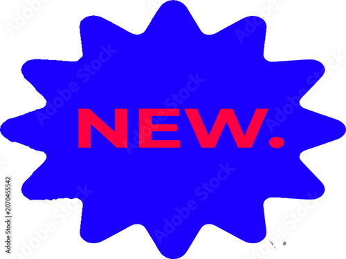 Blue Starburst New Product Badge with Red Text - Promotional Sale Sticker