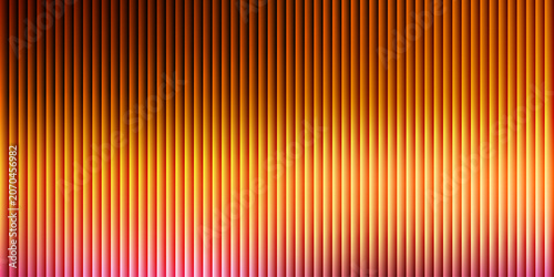 Fotografie Intense orange and red vertical stripe background with glowing light effects for fiery autumn themes and warm energy concepts featuring sharp geometric precision and bright saturated color hues