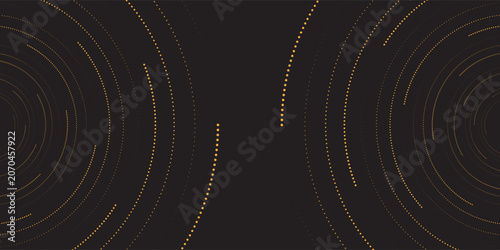 Abstract Dotted Concentric Circles Pattern Minimalist Halftone Geometric Vector