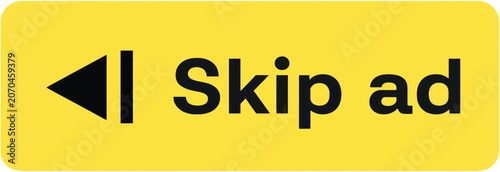 Yellow Skip Ad Button with Media Control Icon for Video Player UI