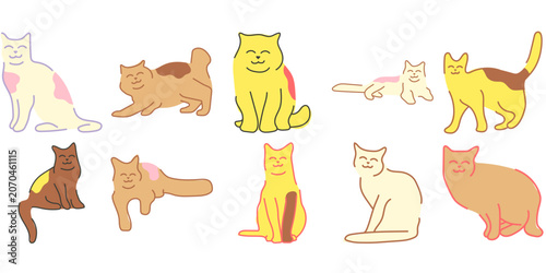 Photos Cute Cartoon Cat Illustration