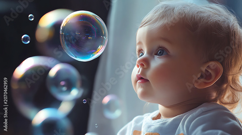 Happy child learning and growing, pure and heartwarming moment