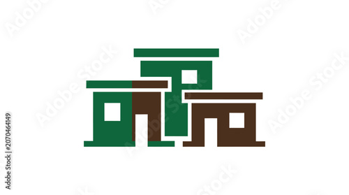 Obraz na plátně Minimalist House Buildings Vector Illustration