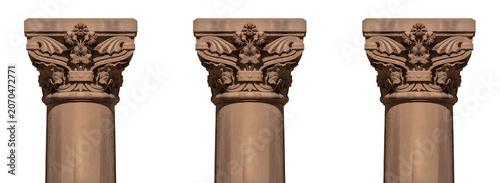 Canvastavla Elements of architectural decorations of buildings, columns and tops, gypsum molding, wall texture and stucco patterns