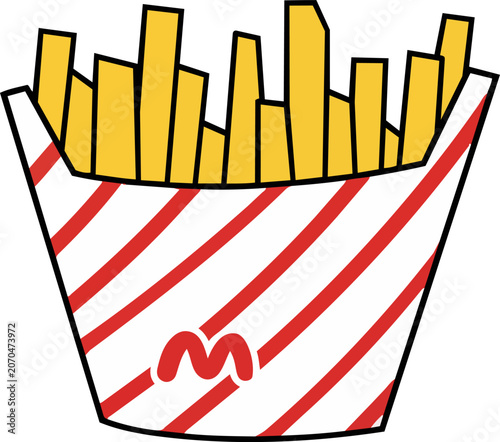 French fries fast food snack carton