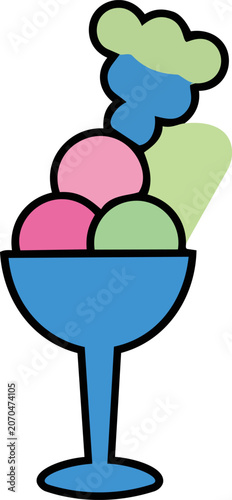 Ice cream sundae dessert bowl