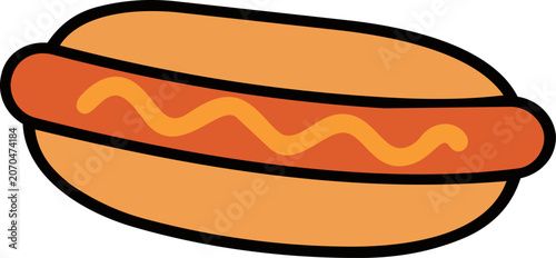 Hot dog sausage sandwich fast food icon