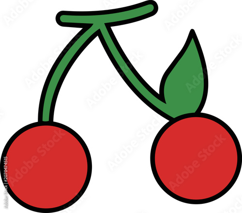 Pair of cherries fruit icon