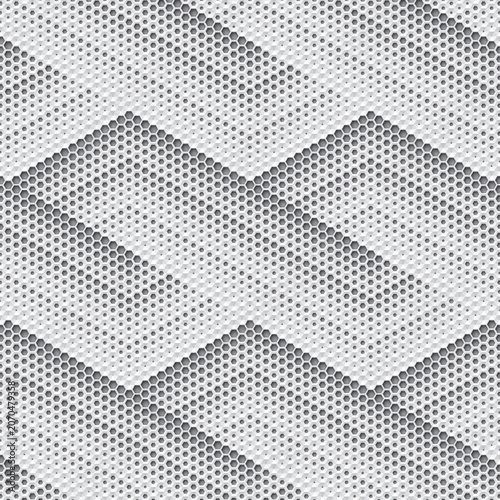 3d mosaic pattern made from hexagonal honeycomb shape, black and white vector illustration