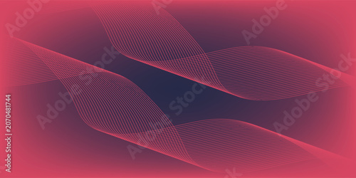 Cuadro en lienzo Thin line wavy background