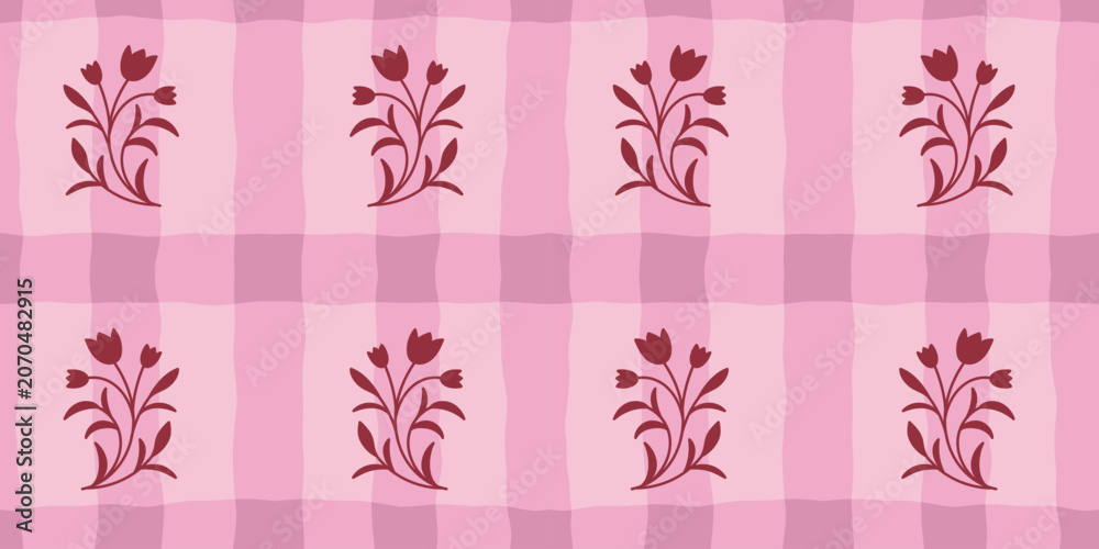 Naklejka premium Vector seamless pattern in vintage heirloom cottage garden style, vintage classic modern trendy backgrounds and textile surface designs for stationery, fabrics, digital scrapbook