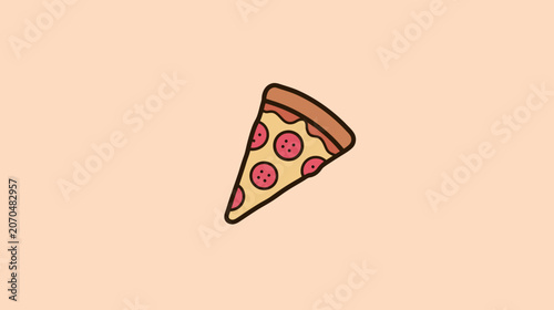 Cartoon pizza slice isolated on neutral background ready for various applications