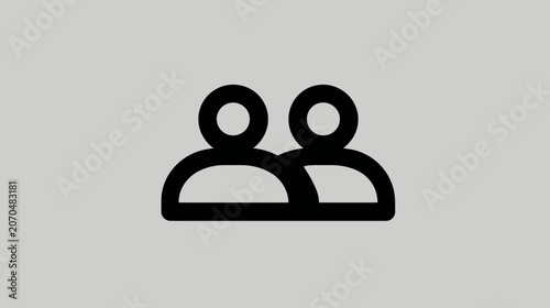 Minimalist icon representing two individuals or a group of people