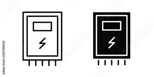 Foto Electricity box icon outline drawing and clipart version