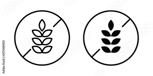 gluten free icon outline drawing and clipart version
