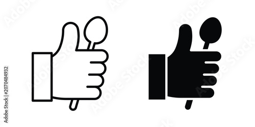 Fotografie Good food icon outline drawing and clipart version