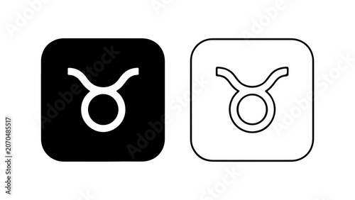 Photos Taurus Zodiac Sign Icons In Black And White