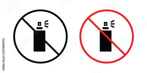 Tableau sur toile No spray can allowed sign outline drawing and clipart version