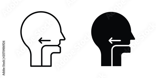 Fotografija Swallowing reflex icon outline drawing and clipart version
