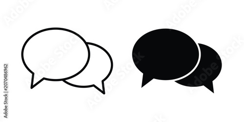Photos Talk bubble icon outline drawing and clipart version