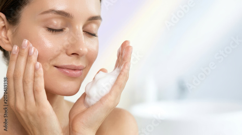 Healthy skincare cleansing routine for radiant skin